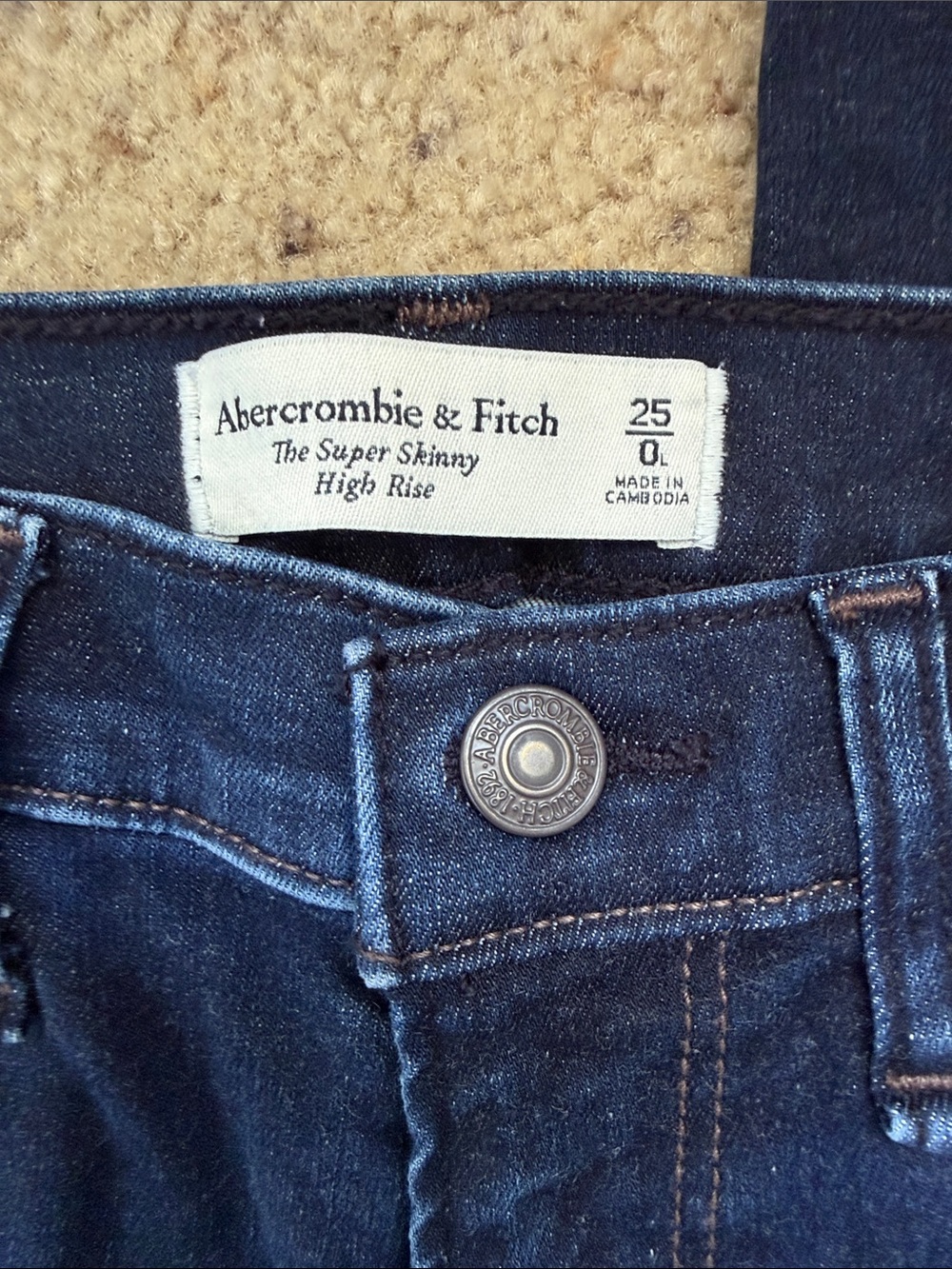 Abercrombie & Fitch Super Skinny High Rise Jeans - Dark Indigo Wash